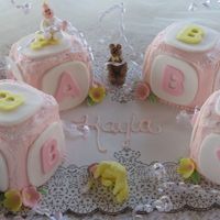 Babies And Blocks Carrot Cake with crusting cream cheese icing. All details made in fondant.