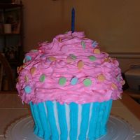 Giant Cupcake I made this giant cupcake for my birthday this year. I used buttercream icing for the bottom and light whipped icing for the top of the...