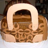 2004_0323Image0007.jpg Coach Handbag I made for my mother's birthday. I made the accessories with fondant and used buttercream to ice the cake.