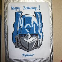 Optimus Prime Birthday cake for my nephew. All Buttercream.