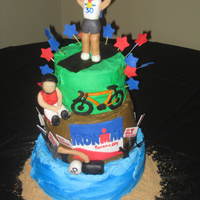 Ironman Cake This was for my Brother-in-laws 30th Birthday He just completed a full Ironman Triathalon.
