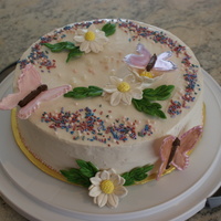 Butterfly Cake This was a cake for a fifteen-year-old girl who likes all things pink and sparkly! I made the butterflies from royal icing painted with...