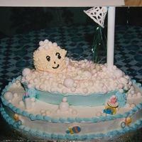 Baby Tub This is great for that special Baby shower. It uses the 18" half round and the half football pans. The head is made using the mini...