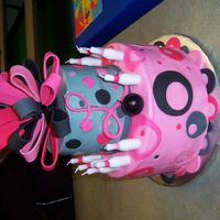 Lily's 11Th Birthday This cake had to travel to the bowling alley in a van filled with children ( : It was a little saggy upon arrrival, but the kids didn'...