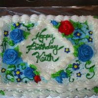 Birthday Cake &frac14; sheet white cake with buttercream frosting
