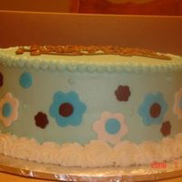 Blue And Brown Cake This cake was for a friend's 12 year old daughter who loves blue and brown together... Buttercream with MMF accents. Thanks for...