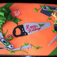 Home Depot Christmas Cake Tools were made of gumpaste. 17"x24" cake
