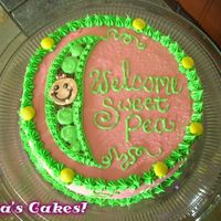 Sweet Pea Baby Shower - Girl This is my 3rd cake since taking my 1st Wilton class. I was mainly practicing my figure piping and letter writing... Yellow cake and...