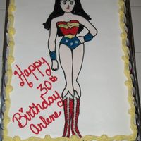 Wonder Woman Well not the best looking Wonder Woman but I guess it could have been worse! I absolutely hate doing faces! Straberry cake with strawberry...