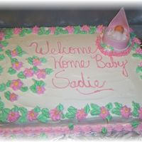 Baby Shower Buttercream with the gumpaste and fondant baby cradle