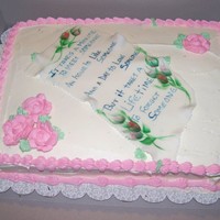 Memorial Cake Handpainted fondant with poem