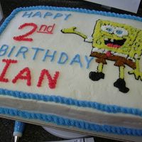 Spongebob1.jpg My first paid cake! The little boy loves Sponge Bob so that's what the cake was. But...I never like the cakes I do cause I see all the...