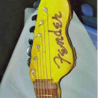 Headstock Headstock to green guitar cake