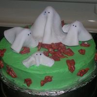 Fall Ghosts I wanted leaves but they turned out looking like ghost poop. LOL! :) This was my first time making leaves. I'm much better now. :)