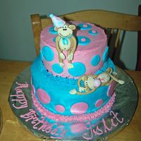 Monkey Birthday Cake i was inspired by a lady, who i cant for the life remember who, but thank you for the inspiration whoever you are. sugarpast and...
