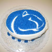 Penn State Cake Made for a football party, even though it isn't technically just for a football team. Freehand outline with star-tipped interior. The...