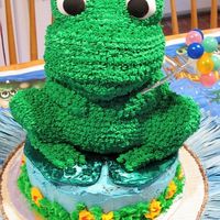 Frog Cake Cake made with Teddy Bear 3D Pan.