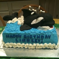 Whale Cake Made this Shamu cake for a 5 year old who loves whales. The whale was made with rice crispie treats. Thanks to "jhay" 's...