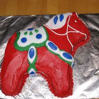 Dala Swedish Horse Cake made with Drommar cake pan from IKEA