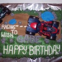 Off Road And Spiderman Cake Toys and BC icing for decorations