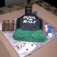Obth_J.jpg Made this for my boss the cigars, shot glass and poker chips are made from fondant.