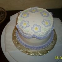 Wilton Course 3 First cake of wilton class 3, brush embroidery, cornelli lace and an attempt at stringwork.