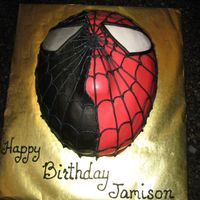 Spiderman Iii...two-Faced This cake was done for a boy who loved the third Spiderman movie where the Spiderman character turns from good (red faced) to bad (black...