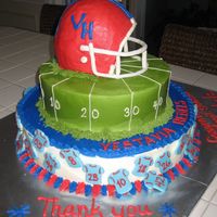 Little League Football Team This was done for the end-of-season team party...for about 100 people. The helmet was carved from a 6" round and a half ball pan. The...