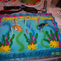 Finding Nemo Cake Birthday cake I made for a customer. All butter cream.