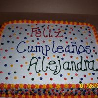 Alejandra 1St Birthday French vanilla cake, buttercream frosting & accents.