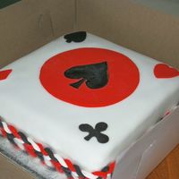 Bridge Cake Made for my sons Grade 6 Bridge Tournament at school. Cake is chocolate with chocolate filling and fondat icing.