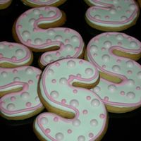 Monogram "s" Cookie for my niece 1 of 2 cookie design for her 7th bday.TFL!