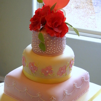 Desi Mom-to-be wanted a feminine, elegant cake. Flowers and carriage are gumpaste. TFL.