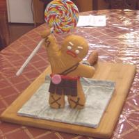 Standing Gingy From Shrek This is Gingy from the new Shrek movie. I decorated the cakeboard to look like the trowel he is standing on in the movie. Gingy is entirely...