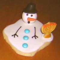 Why Snowman Don't Celebrate Chanukah I've been wanting to make the melted snowman cookies and then I remembered my daughter had this mini-menorah cookie cutter and I came...