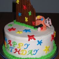 Paintball Birthday 8" vanilla pound cake w/ vanilla buttercream, figures are gumpaste. Made for friend's dad who LOVES paintball. Thanks to...