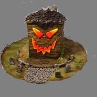 Haunted House 8 x 8 square house. Covered in individual panels of fondant. Eyes and mouth, and fondant covered board are airbrushed.