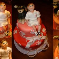 A Girl And Her Puppy A friend wanted a dog themed cake for her daughters birthday to celebrate their new puppy. Dog and girl are modeled after hers. (dog was...