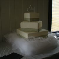 First Wedding Cake this was my first wedding cake, sorry about pic quality