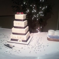 Fireman's Wedding Very romantic wedding for a firefighter and his bride. They wanted a toy firetruck on top (their choice) as the only accessory to the cake...