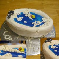 Bathtub And Rubber Ducky My cousin had a rubber ducky theme for her baby shower but I didn't want to do the standard rubber duck cake so I made the bath tub...