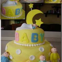 Babies I just finished this cake is a Wilton design I hope came out well...All is made with fondant and is a vanilla cake with rum syrup.