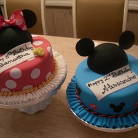 Mickey & Minnie Mouse Double birthday celebration and I decide to do something of Minnie and Mickey all is in fondant.