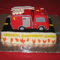 Fire Engine Fire engine cake for son's 1st birthday