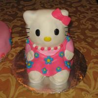 3D Hello Kitty Made this for my daughters 5th Birthday using the Wilton 3D bear cake pan.