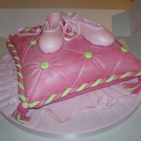 Ballet Slippers On A Pillow ballet slippres made from modeling paste, on a pillow