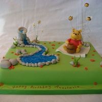 Winnie The Pooh Water is piping gel and all the rest is fondant.