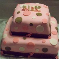 Baby Shower! This was a order i had from a lady having a baby shower! It is fondant with gum paste flowers and dots!