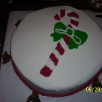 Candy Cane Cake This cake was also made from buttercream icing, bears were fondant...Make this for a birthday I am sure the cake is gone and we haven'...