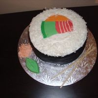 Sushi really easy to do... chocolate cake with kaluah and coconut for the "rice"